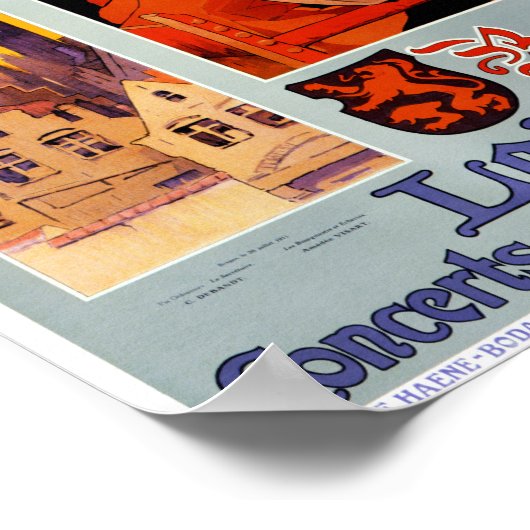 Affiche Vintage voyage de Bruges restaurée (Coin)