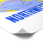 Affiche Vintage voyage de Chine restaurée (Coin)