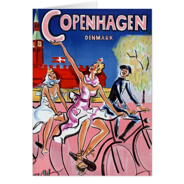 Affiche Vintage voyage de Copenhague restaurée (Devant)