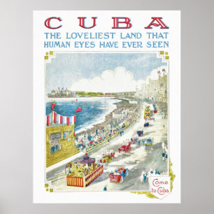 Affiche Vintage voyage de Cuba restaurée