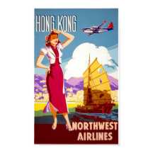 Affiche Vintage voyage de Hong Kong restaurée