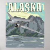 Affiche Vintage voyage de l'Alaska (Devant)