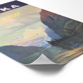 Affiche Vintage voyage de l'Alaska (Coin)