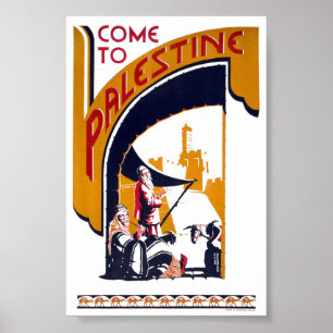 Affiche Vintage voyage de Palestine restaurée