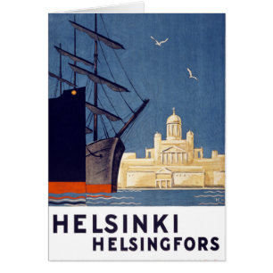 Affiche Vintage voyage d'Helsinki restaurée