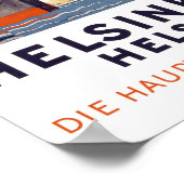 Affiche Vintage voyage d'Helsinki restaurée (Coin)