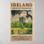 Affiche Vintage voyage d'Irlande (Devant)