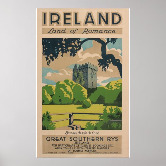 Affiche Vintage voyage d'Irlande (Devant)