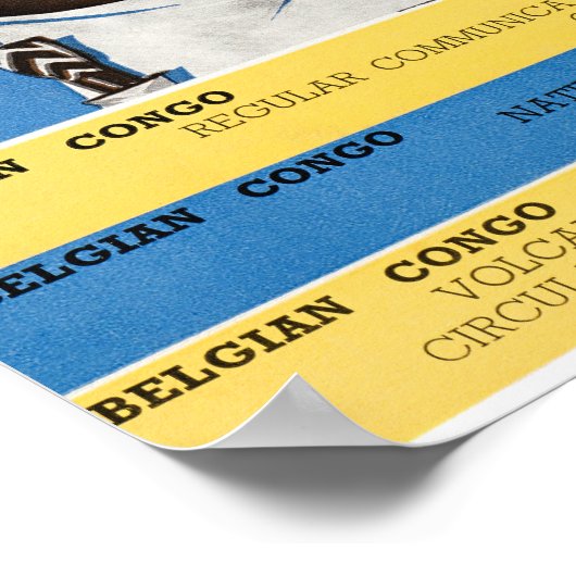 Affiche Vintage voyage du Congo restaurée (Coin)