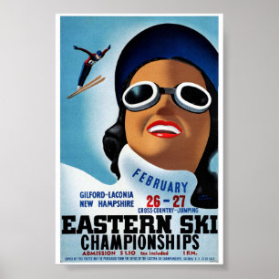 Affiche Vintage voyage du New Hampshire restaurée