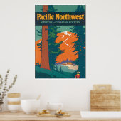 Affiche Vintage voyage du Pacifique Nord-Ouest (Cuisine)