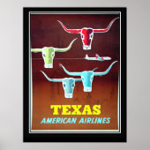 Affiche Vintage voyage du Texas (Devant)