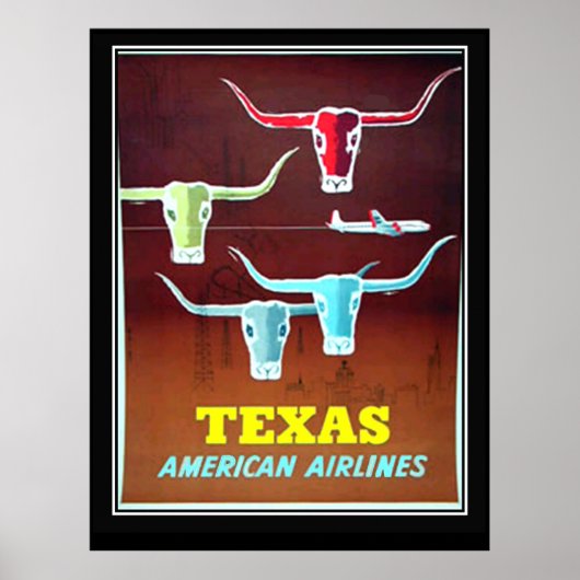 Affiche Vintage voyage du Texas (Devant)