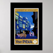 Affiche Vintage voyage en Inde (Devant)