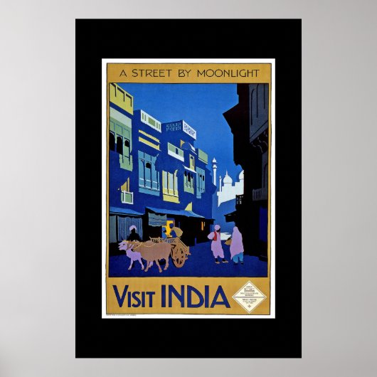 Affiche Vintage voyage en Inde (Devant)