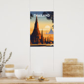 Affiche Vintage voyage en Thaïlande (Cuisine)