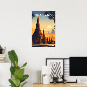 Affiche Vintage voyage en Thaïlande (Bureau à domicile)