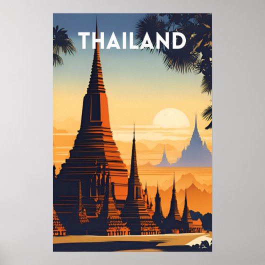 Affiche Vintage voyage en Thaïlande (Devant)