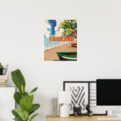 Affiche Vintage voyage en Thaïlande (Bureau à domicile)