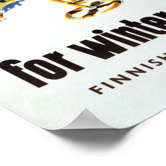 Affiche Vintage voyage finlandaise restaurée (Coin)