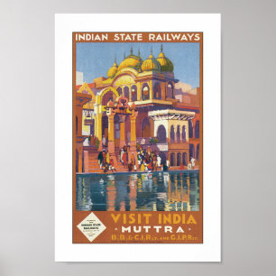 Affiche Vintage voyage Inde