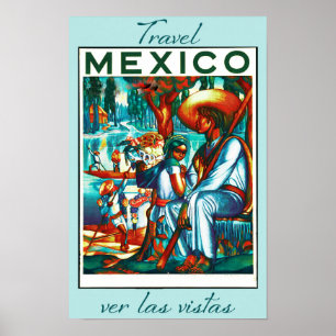 Affiche Vintage voyage mexicaine