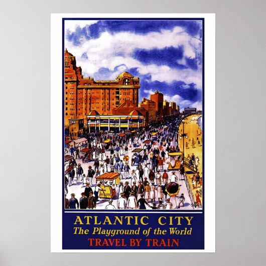 Affiche Vintage voyage pour Atlantic City Imprimer (Devant)