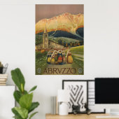 Affiche Vintage voyage Pour Les Abruzzes, Italie. (Bureau à domicile)