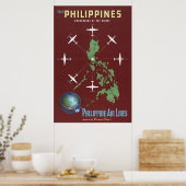 Affiche Vintage voyage Pour Philippine Air Lines (Cuisine)