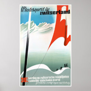 Affiche Vintage voyage Suisse restaurée