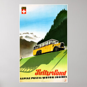 Affiche Vintage voyage Suisse restaurée