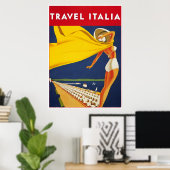 Affiche Vintage voyage Travel Italia (Bureau à domicile)