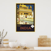 Affiche Vintage voyage "Visit India" (Cuisine)