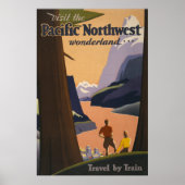 Affiche Vintage voyage Vue Montagne (Devant)