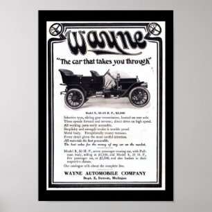 Affiche Vintage Wayne Automobiles Company