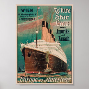 Affiche Vintage White Star Line 1914