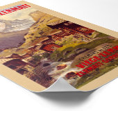 Affiche vintage Zermatt Suisse 1900 (Coin)