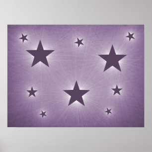 Affiche Violet Stars in the Night Sky