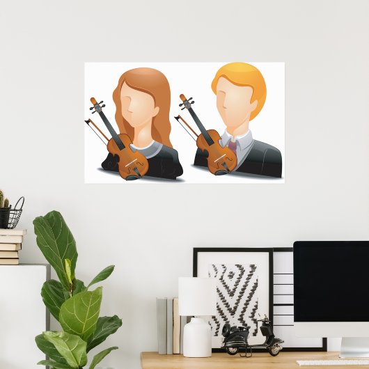 Affiche violoniste sans visage (Bureau à domicile)