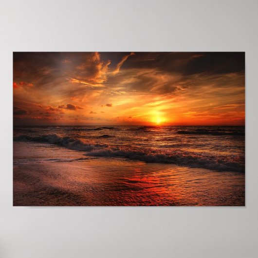 Affiche Vivid Orange Beach Sunset (Devant)