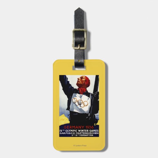 Affiche voor de Olympische Winterspelen 1936 Bagagelabel (Voorkant verticaal)
