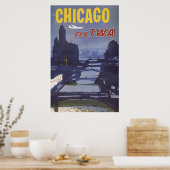 Affiche Voyage Pour Les Vols Trans World Airlines (Cuisine)