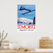 Affiche Voyage Suisse St Moritz Ski (Cuisine)