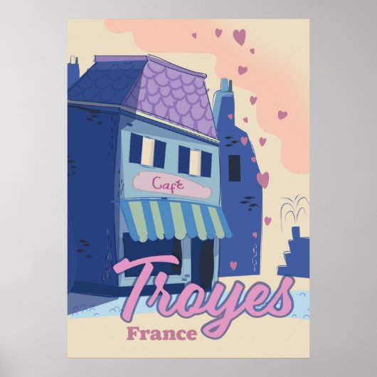 Affiche voyage Troyes France (Devant)
