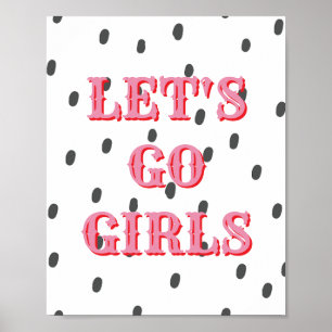 Affiche Western, Let's Go Girls, Art mural Girl Po
