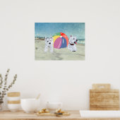 Affiche Westies avec un ballon de plage (Cuisine)