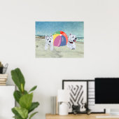 Affiche Westies avec un ballon de plage (Bureau à domicile)