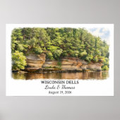 Affiche Wisconsin Dells Wisconsin, Aquarelle (Devant)