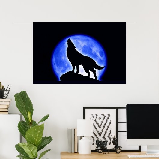 Affiche Wolf Howat at Moon Imprimer - Affiche Wolf (Bureau à domicile)