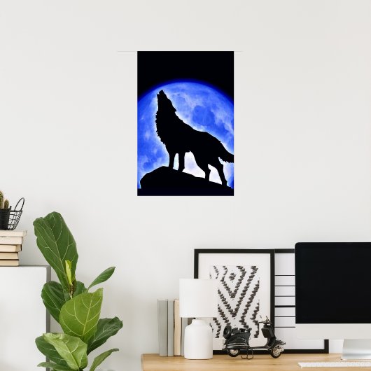Affiche Wolf Howat at Moon Imprimer - Affiche Wolf (Bureau à domicile)